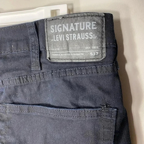 Signature by Levi Strauss black denim jeans | size 37 slim - Picture 3 of 7